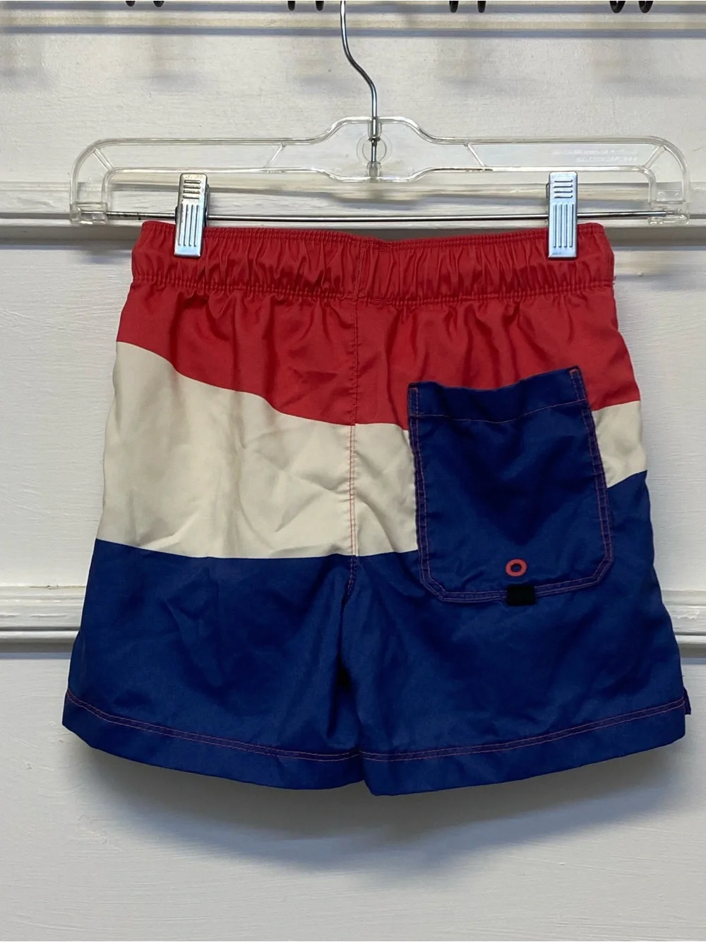 Art class boys swim short swim trunk size 6-7 red white blue